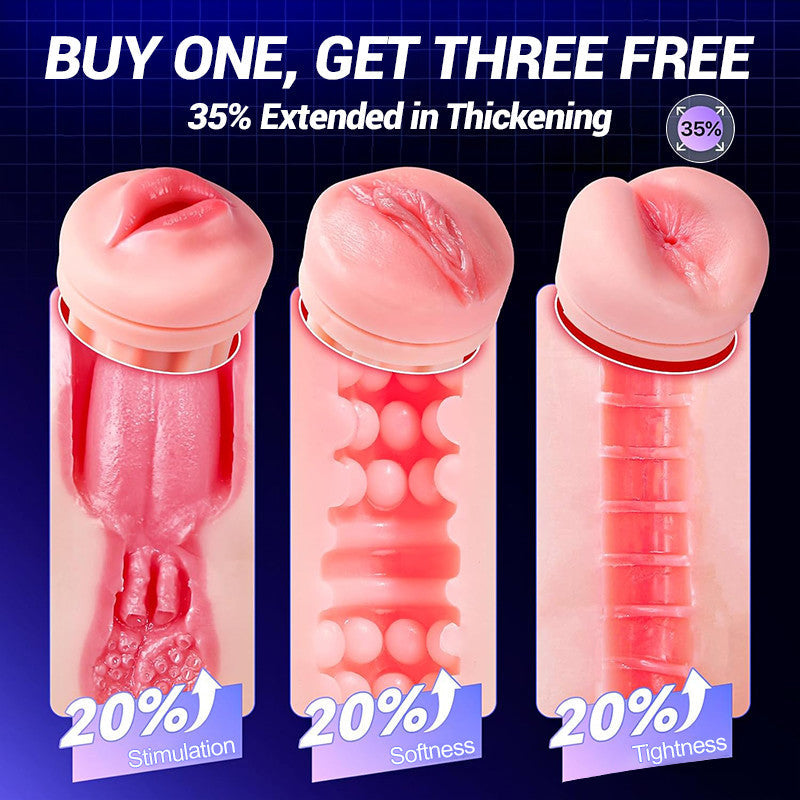 Daphne - 3 Sleeves Pocket Pussy Penis Pump with 9 Sucking & 9 Vibrating App Controlled AI Male Stroker