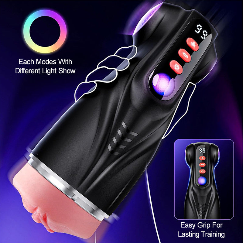 Daphne - 3 Sleeves Pocket Pussy Penis Pump with 9 Sucking & 9 Vibrating App Controlled AI Male Stroker