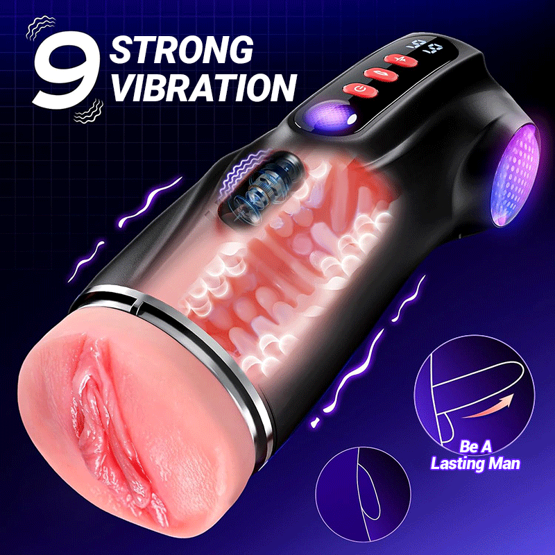 Daphne - 3 Sleeves Pocket Pussy Penis Pump with 9 Sucking & 9 Vibrating App Controlled AI Male Stroker