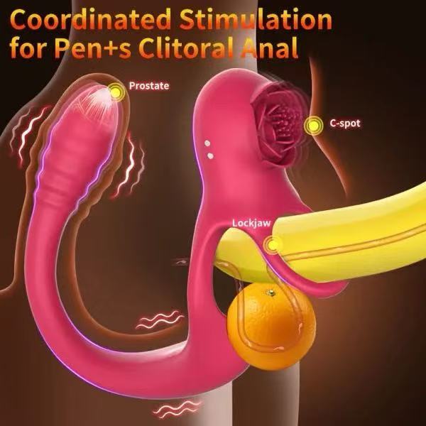Double Penis Ring Stimulate Erection 10X Vibrating Cock Ring App Control