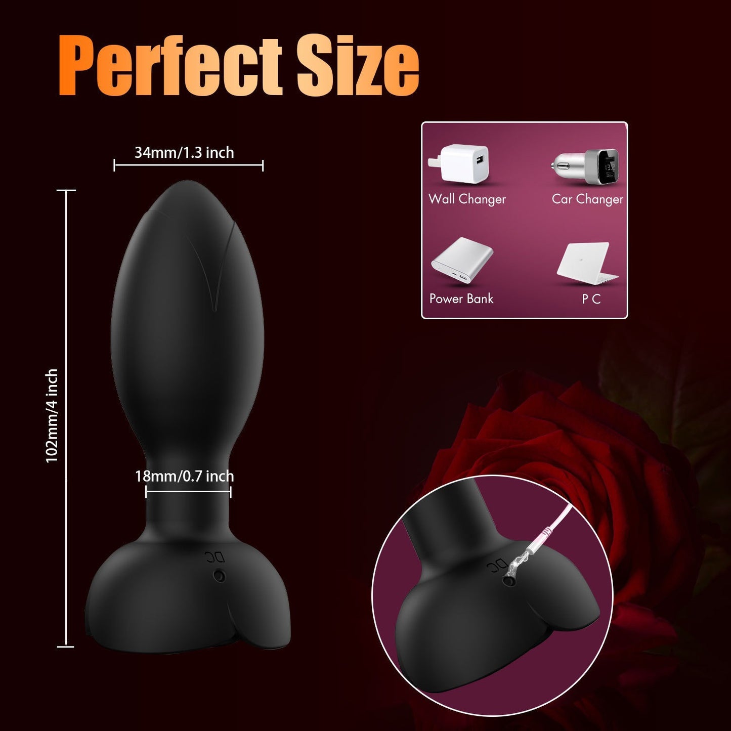 Rose Anal Plug App Control Remote Control