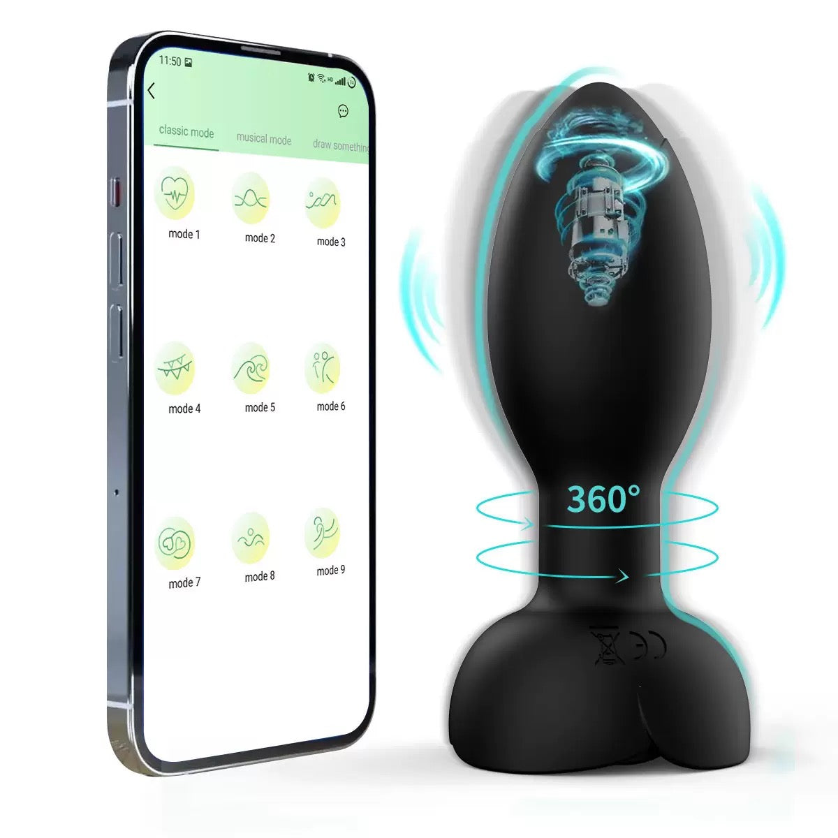 Rose Anal Plug App Control Remote Control