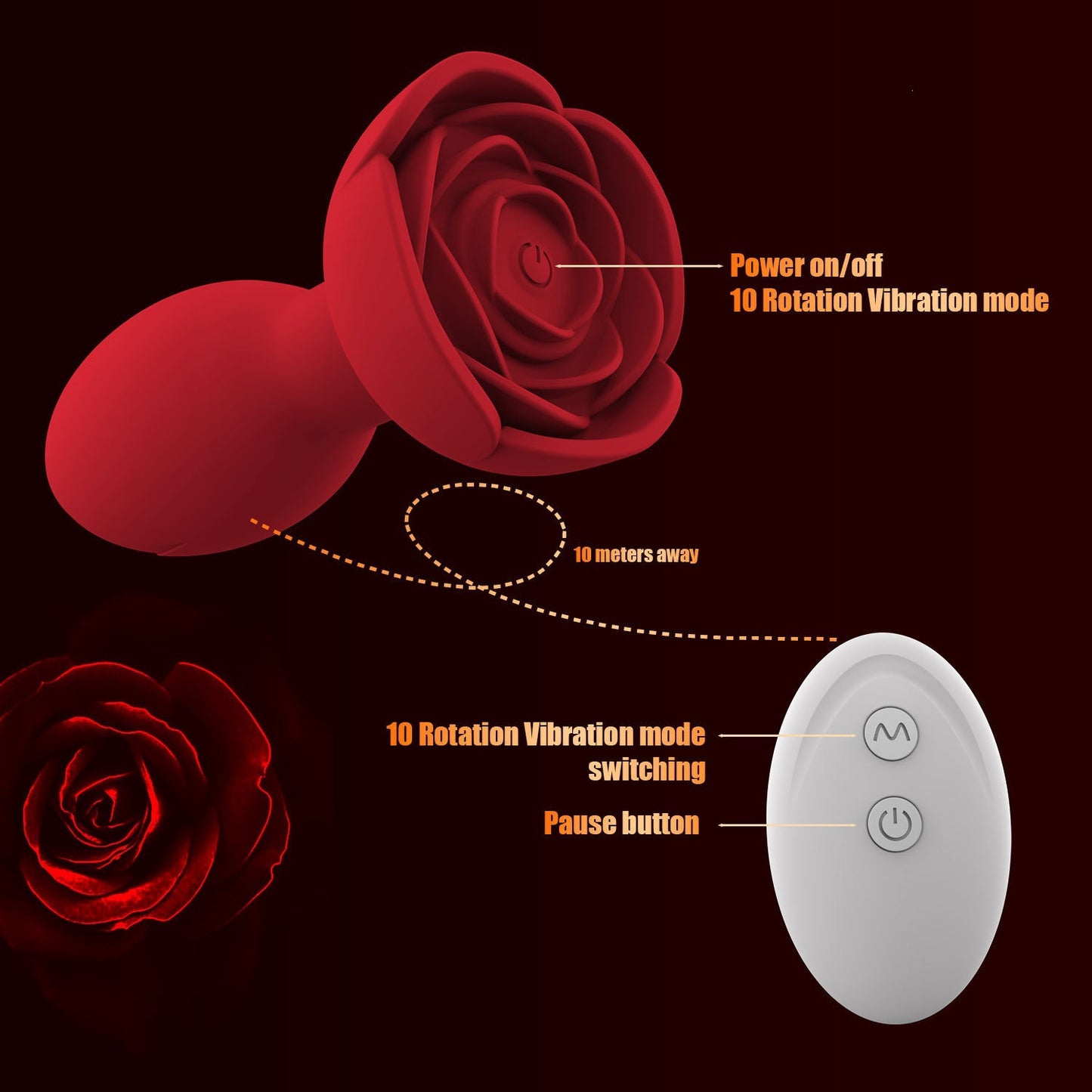 Rose Anal Plug App Control Remote Control