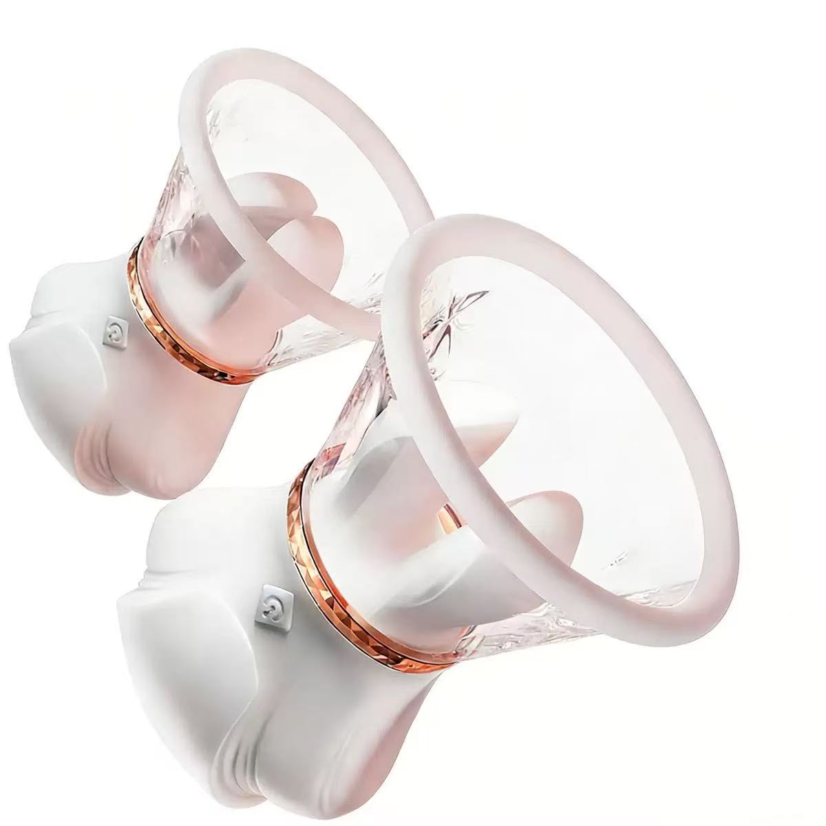 Nipple Toy Vibrators - 1 Pair BDSM Nipple Clamps with 10 Vibration Modes & Manual Sucking Stimulator, Silicone Detachable Sensory Toys