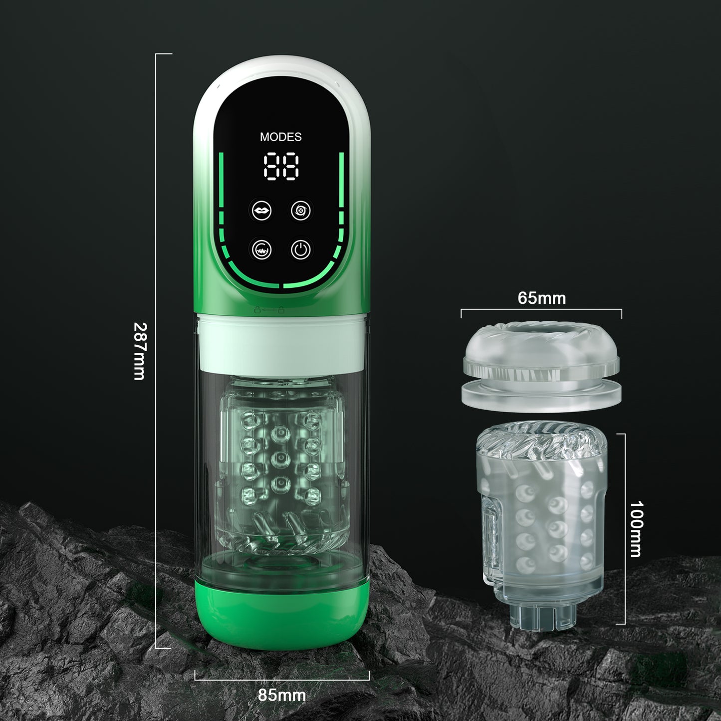 Penis Pump S002- Rechargetable Male Masturbator Stroker with 7 Sucking Thrusting Rotating & 7 Licking Modes