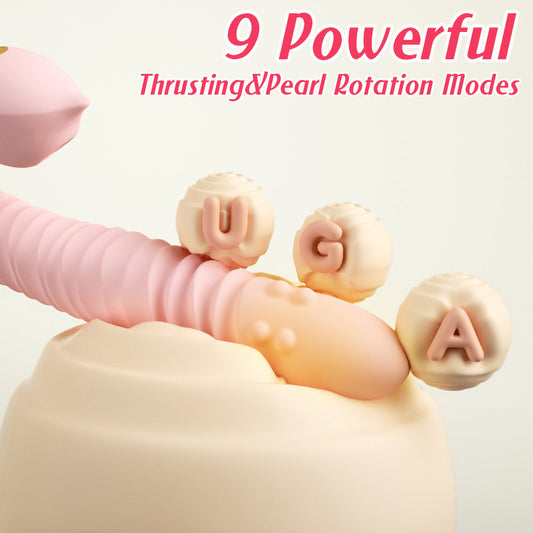 2-in-1 Detachable Dildo Vibrator with Heating, Sucking & Thrusting | App Controlled