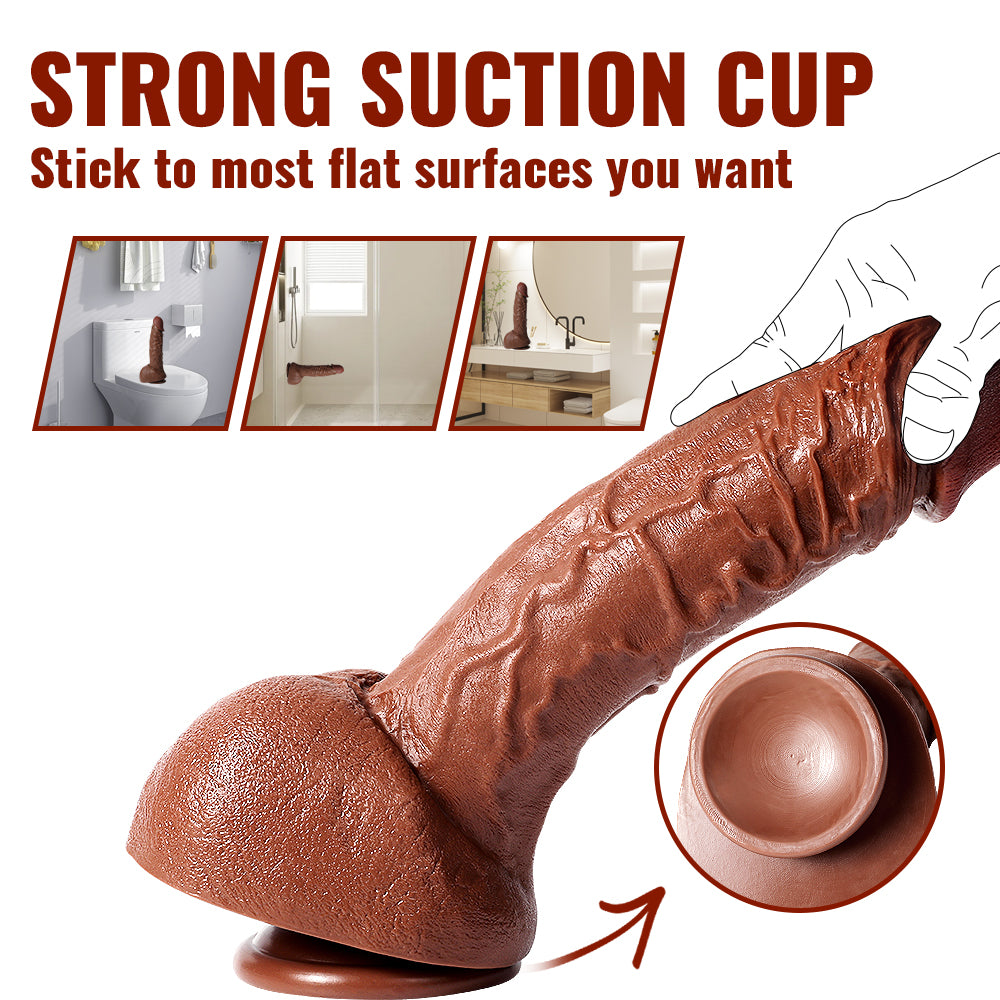 Boyd-Squirtlove Realistic Big Dildo Sex Toys, Thick Huge Dildos with Strong Suction Cup, Skin-Like Giant Silicone Dildo for Anal Clit G-Spot Stimulation, Hands-Free Play Adult Toys for Women Couples Men