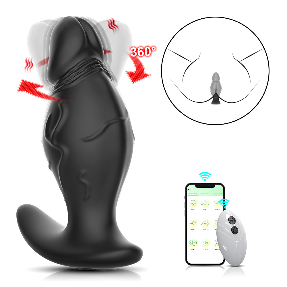 Levis - APP & Remote Control 360° Rotating Vibrating Butt Plug Anal Dildo for Men Women