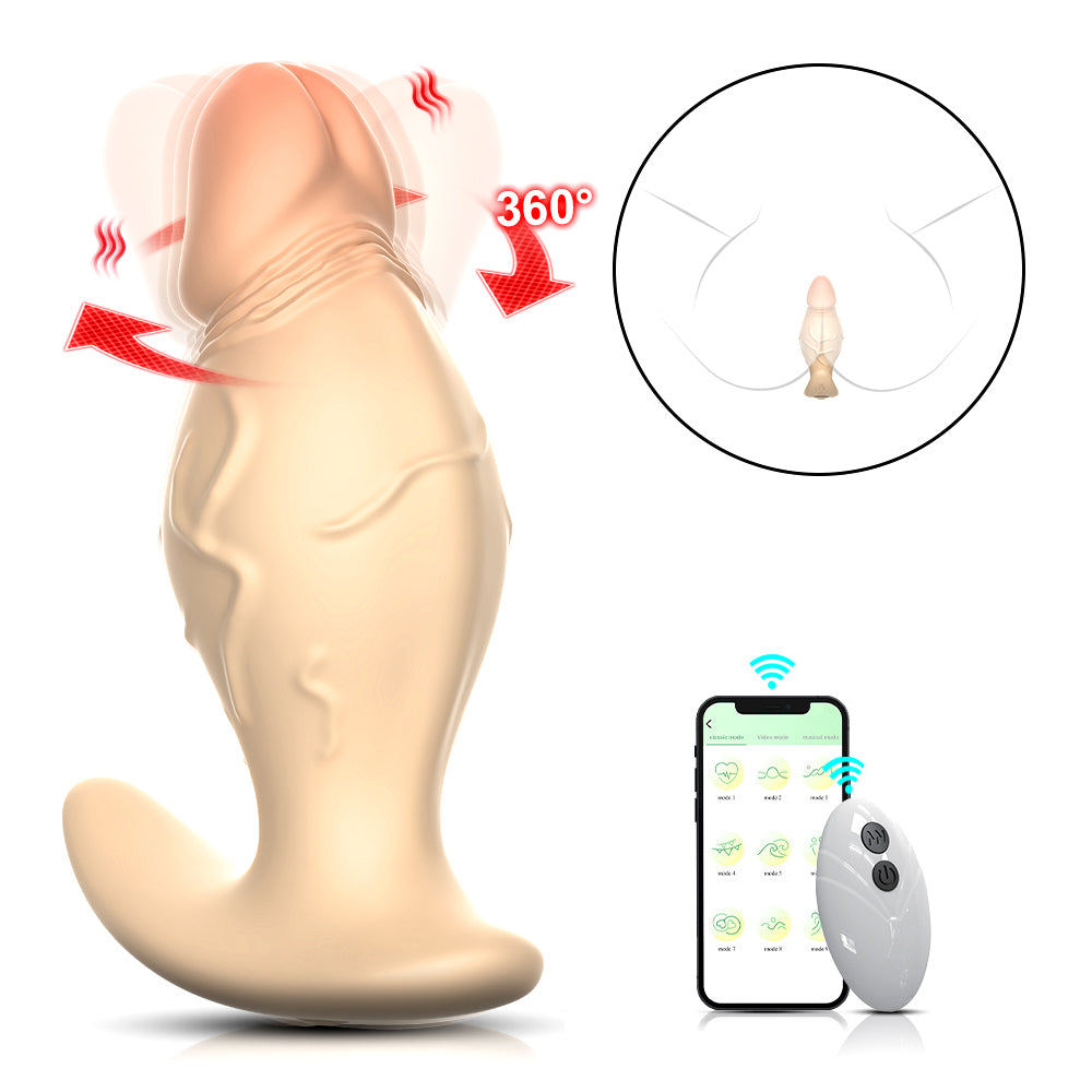 Levis - APP & Remote Control 360° Rotating Vibrating Butt Plug Anal Dildo for Men Women
