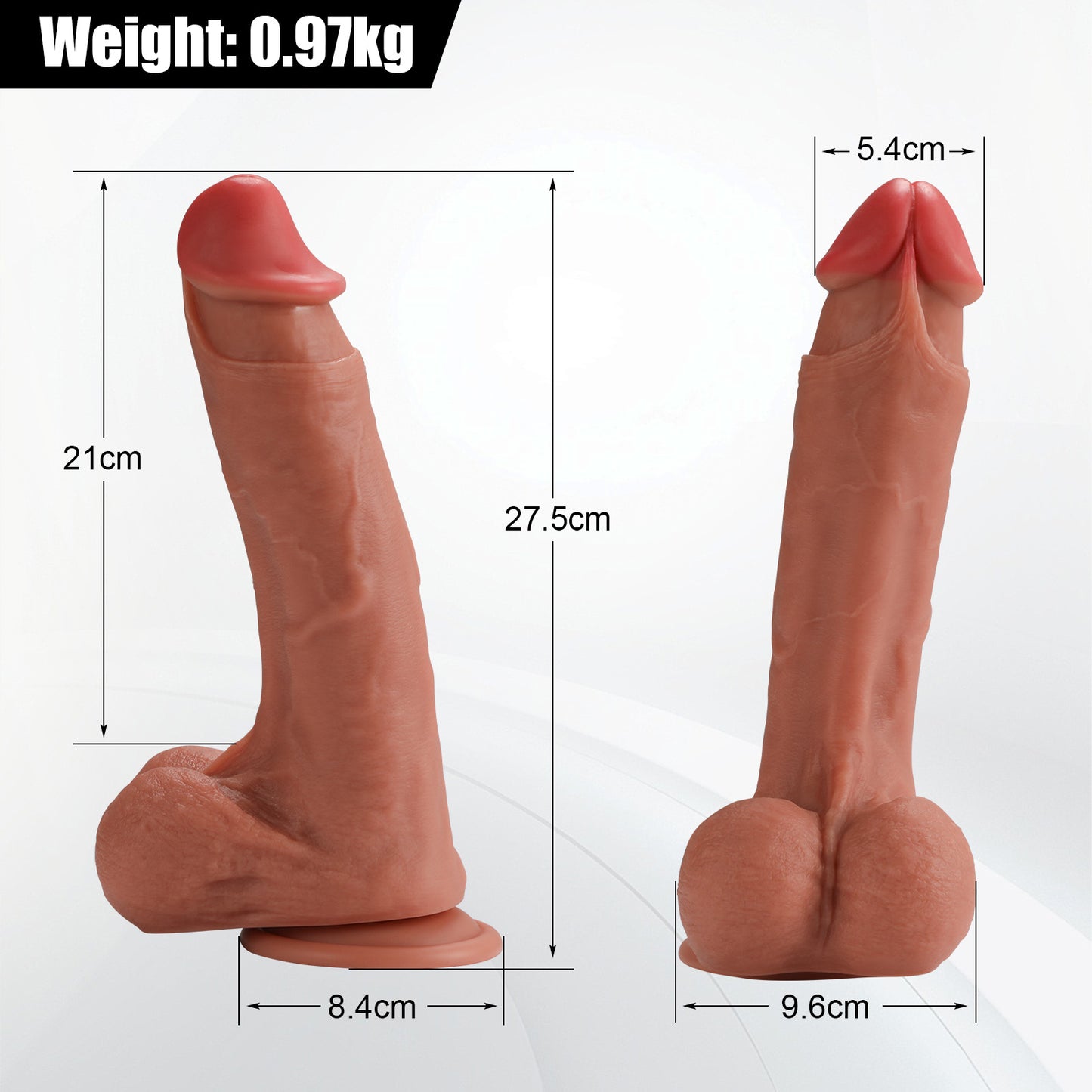Ron-Squirtlove Realistic Big Dildo Sex Toys, Huge Thick Dildos with Strong Suction Cup, Skin-Like Giant Dildo for Anal Clit G-Spot Stimulation, Hands-Free Play Adult Toys for Women Couples Men