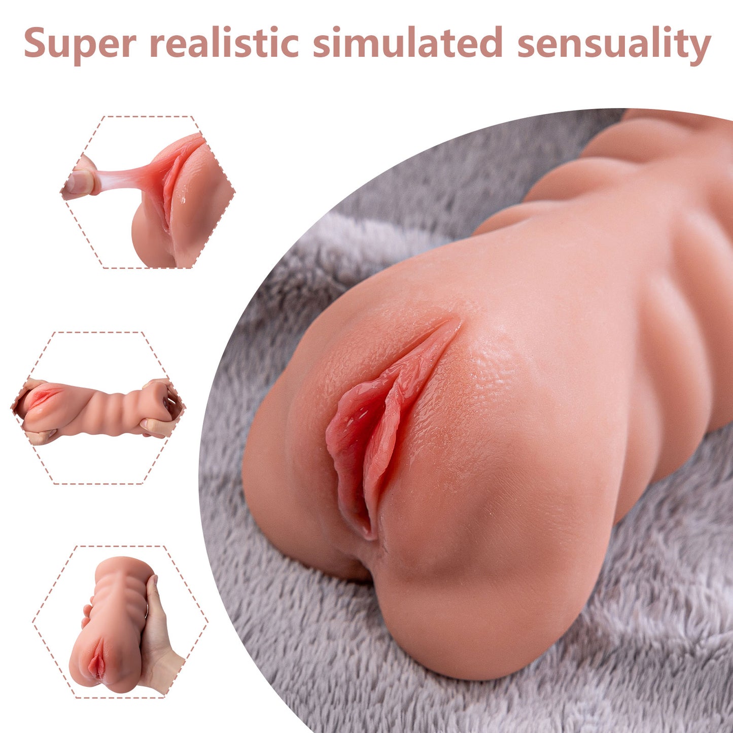 Male Masturbator Squirtlove Realistic Pocket Pussy Vagina Lifelike Penis Pump Vacuum Pump Penis Trainer Male Sex Toy for Men Soft and Fleshy Texture, Penis Stimulation, Male Blowjob Stroker Adult toy Rechargeable Penis Vibrator