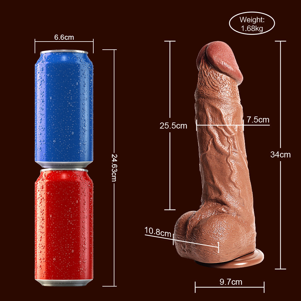Damon-Squirtlove Realistic Big Dildo Sex Toys, Thick Huge Dildos with Strong Suction Cup, Skin-Like Giant Dildo for Anal Clit G-Spot Stimulation, Hands-Free Play Adult Toys for Women Couples Men