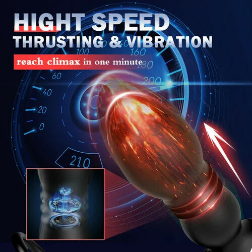 Iphisi New Double Ring Cock Ring Prostate Massager Remote Control Telescopic Anal Plug Vibrator Sex Toy