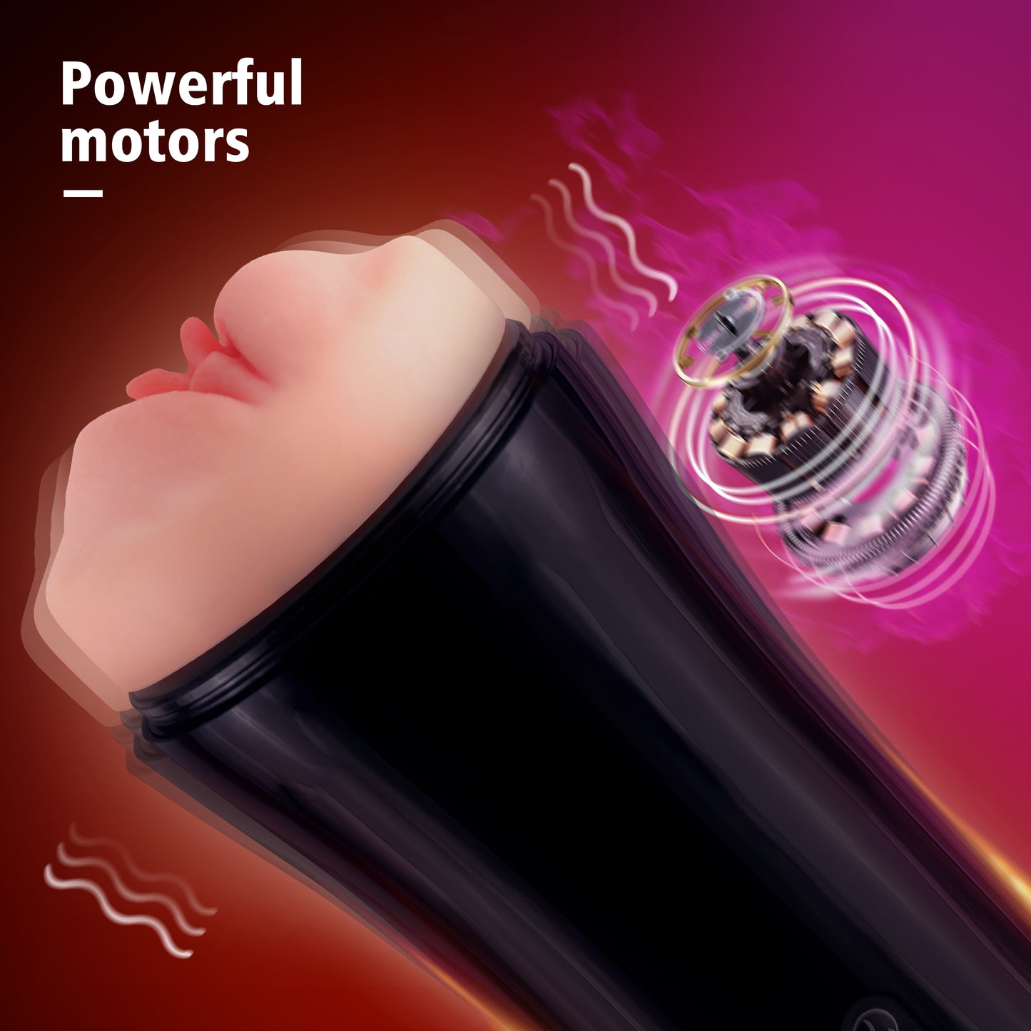 Sharon - Rechargetable Male Masturbator Stroker, 10 Licking & Vibrating