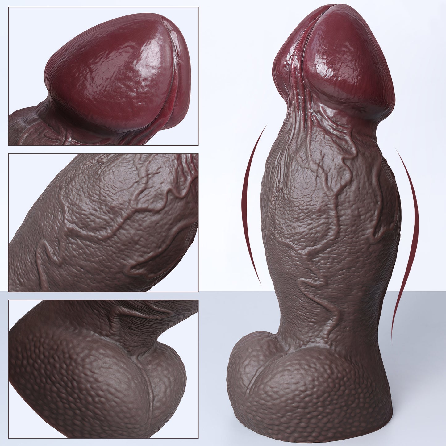 Realistic Large Dildo Anal Plug Nude & Coffee