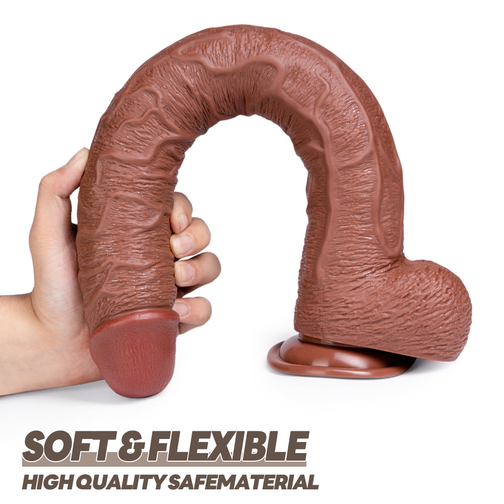 Hale-Squirtlove Realistic Long Dildo Sex Toys, Big Dildos with Strong Suction Cup, Skin-Like Giant Dildo for Anal Clit G-Spot Stimulation, Hands-Free Play Adult Toys for Women Couples Men