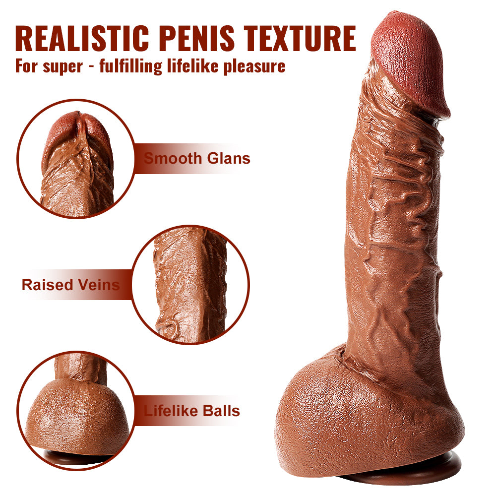 Boyd-Squirtlove Realistic Big Dildo Sex Toys, Thick Huge Dildos with Strong Suction Cup, Skin-Like Giant Silicone Dildo for Anal Clit G-Spot Stimulation, Hands-Free Play Adult Toys for Women Couples Men