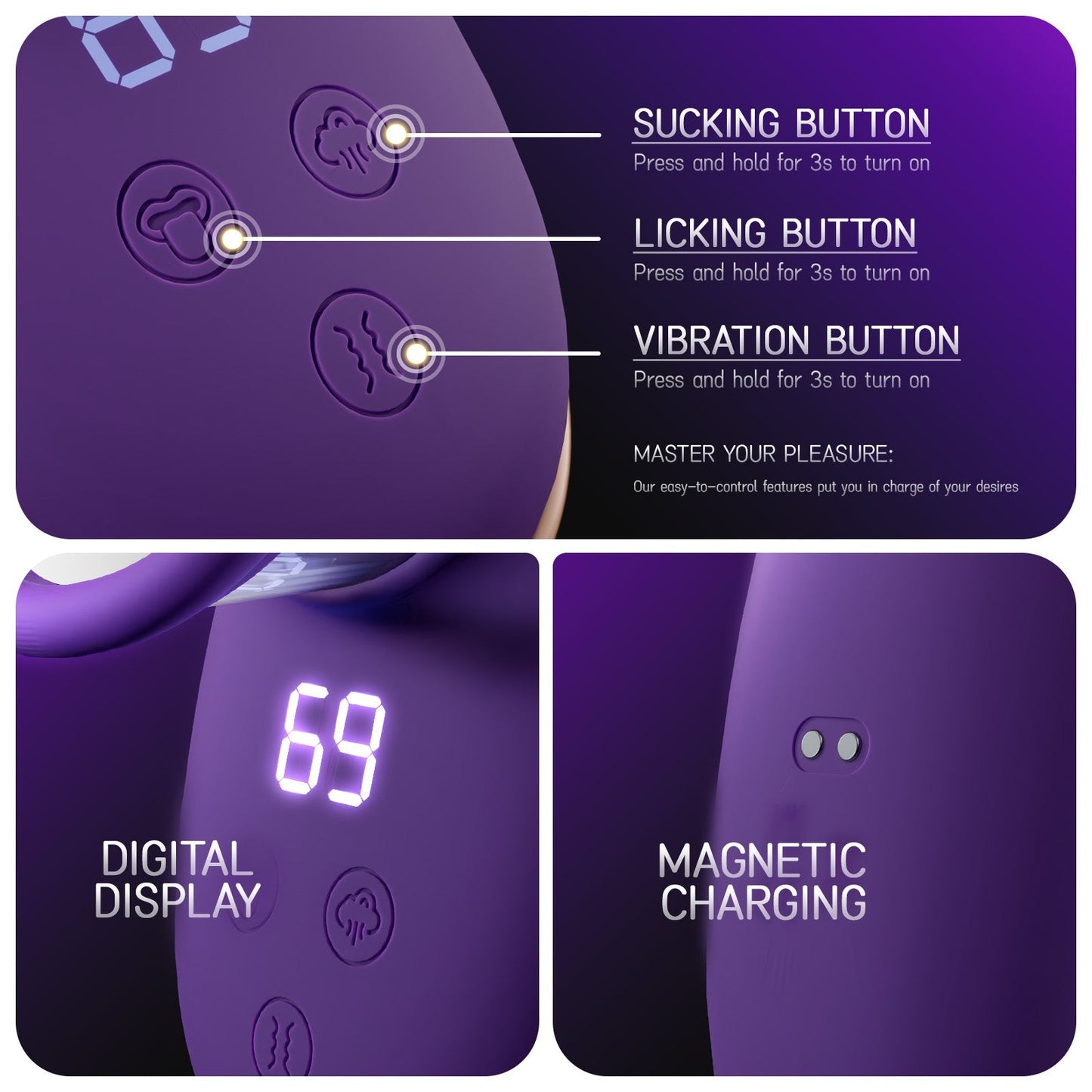 Clitoral Sucking Vibrator with Licking & Vibrating Tongue