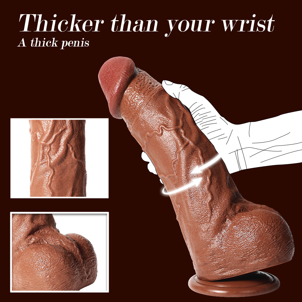 Damon-Squirtlove Realistic Big Dildo Sex Toys, Thick Huge Dildos with Strong Suction Cup, Skin-Like Giant Dildo for Anal Clit G-Spot Stimulation, Hands-Free Play Adult Toys for Women Couples Men