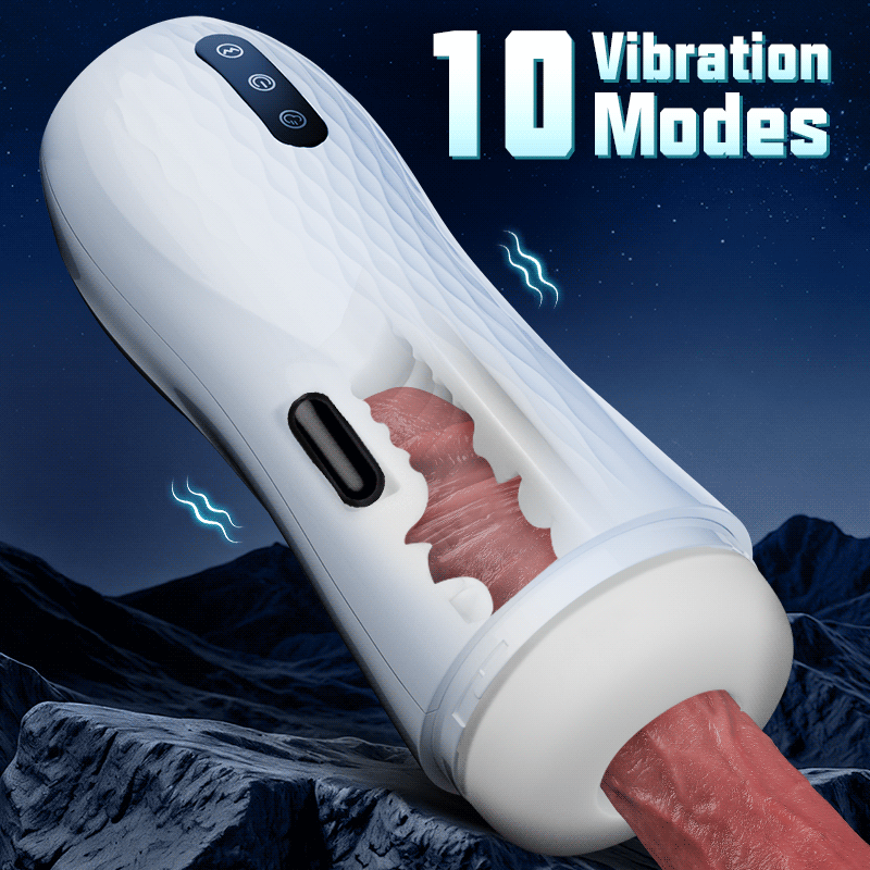 SQUIRTLOVE - Language Voice Male Stroker Masturbator With Heated Base, 5 Suction 10 Vibration