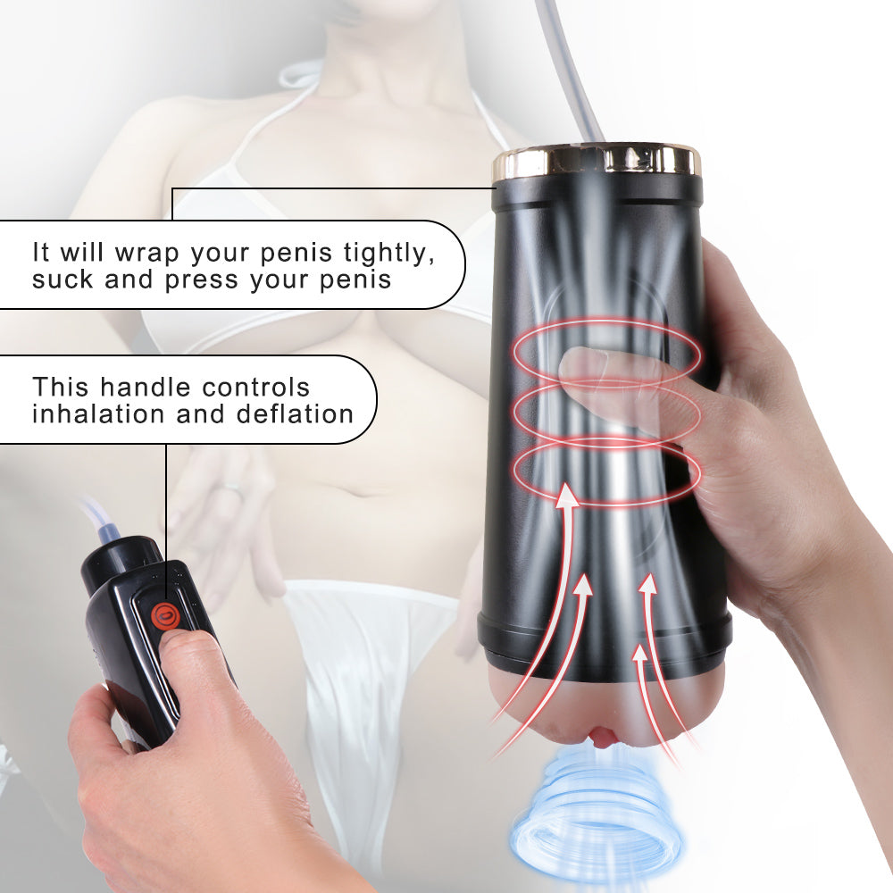 Rock - Rechargetable Male Masturbator Stroker, 5 Sucking & 10 Vibrating Modes