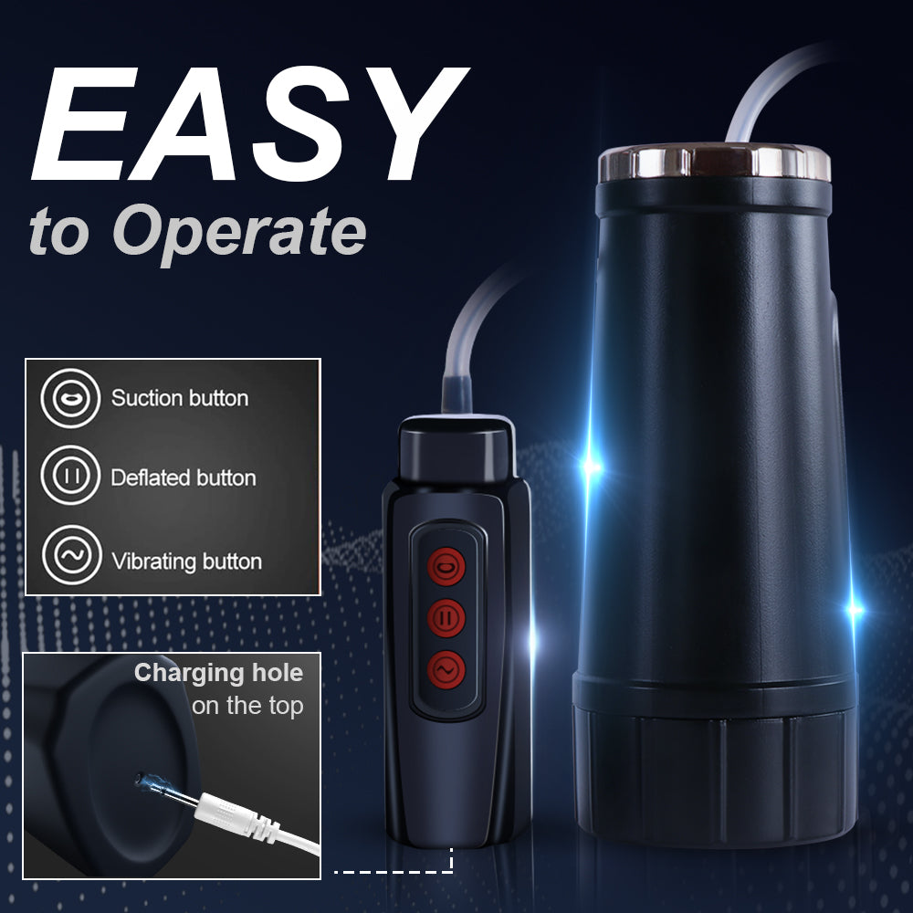 Rock - Rechargetable Male Masturbator Stroker, 5 Sucking & 10 Vibrating Modes