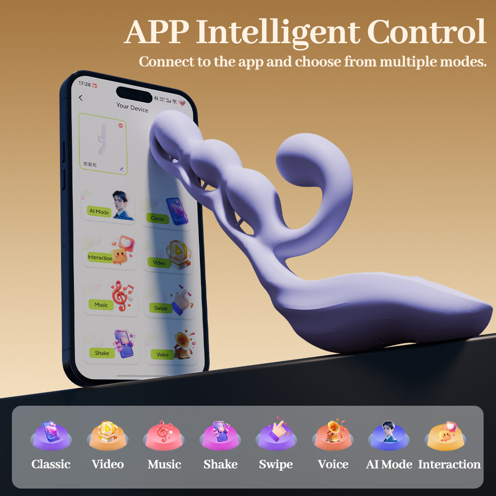 Purple Grapes-Clitoral, G spot Vibrator App Interactive Sex Toy