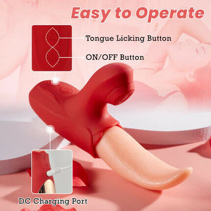 Licker - Flapping & Sucking Tongue Vibrator with 10 Vibration Modes