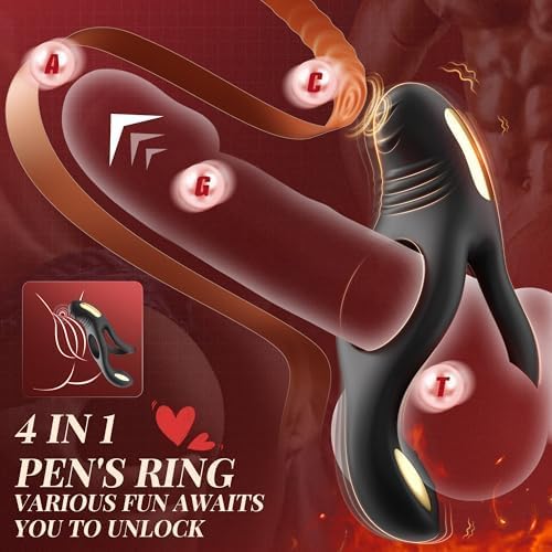 4 in 1 Vibrating Double  Cock Ring with 10 Vibrating Modes