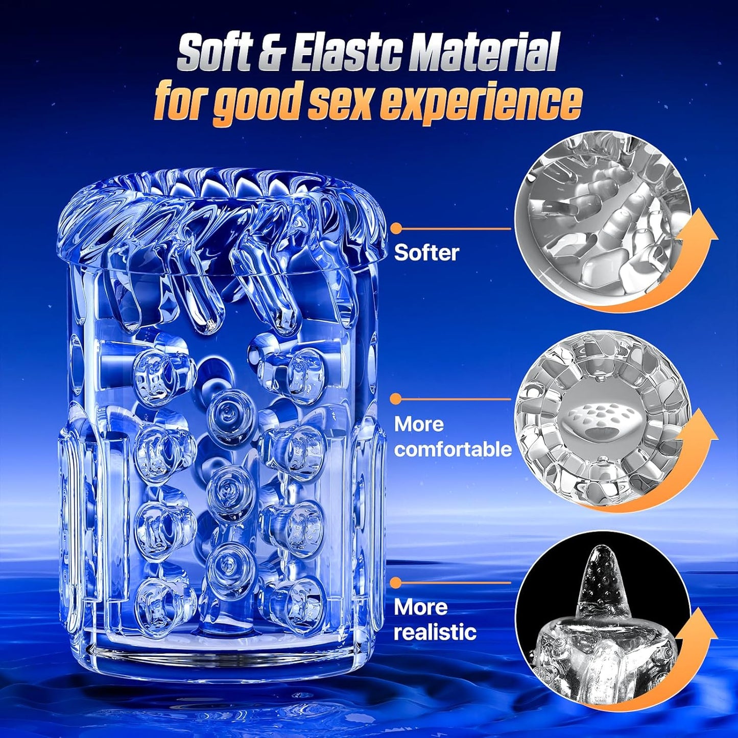 Penis Pump S002- Rechargetable Male Masturbator Stroker with 7 Sucking Thrusting Rotating & 7 Licking Modes