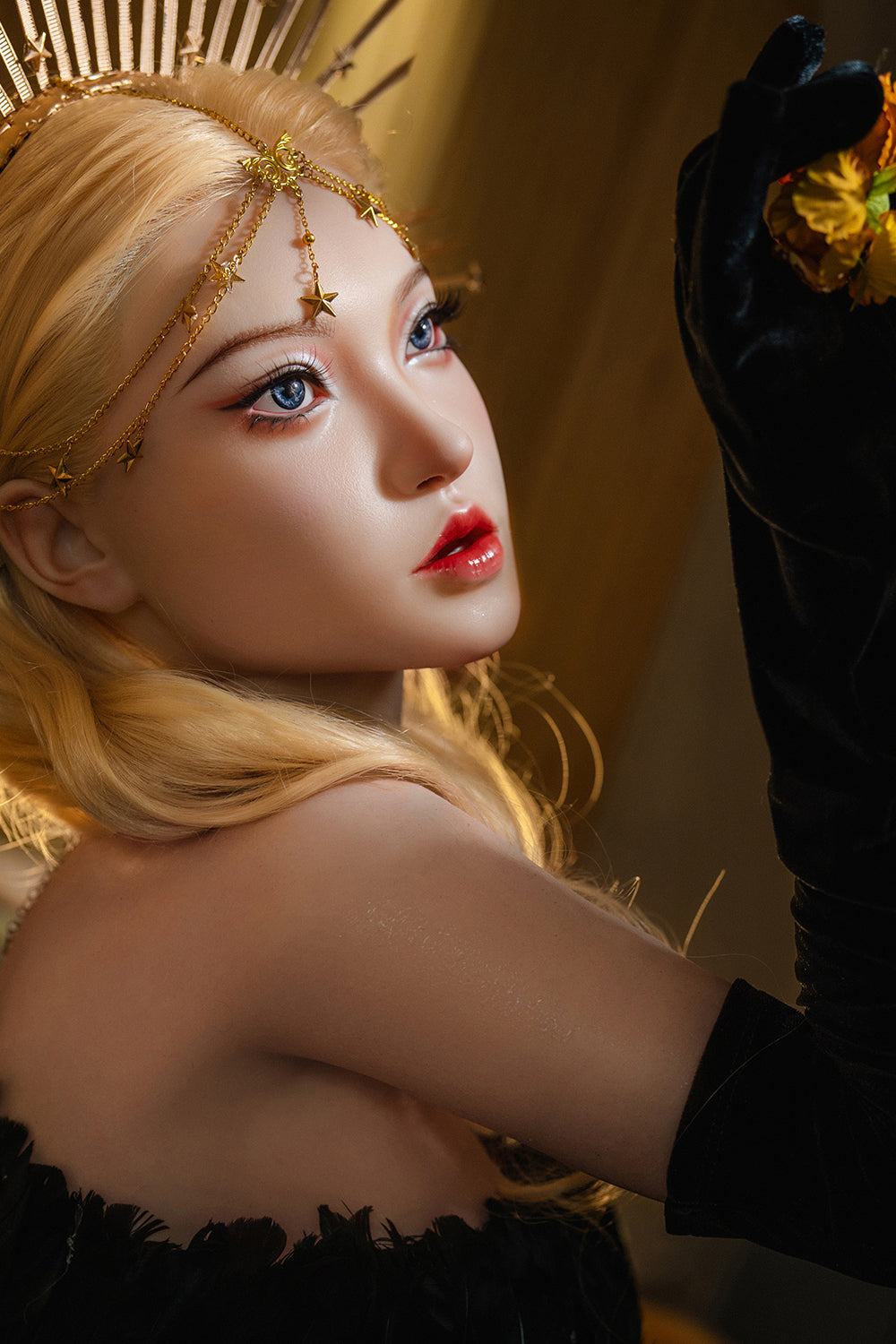 US Stock - Alani 5ft38 / 164cm M29 ROS Soft Silicone Head + TPE Body Blonde Sexy Oral Sex Doll For Men
