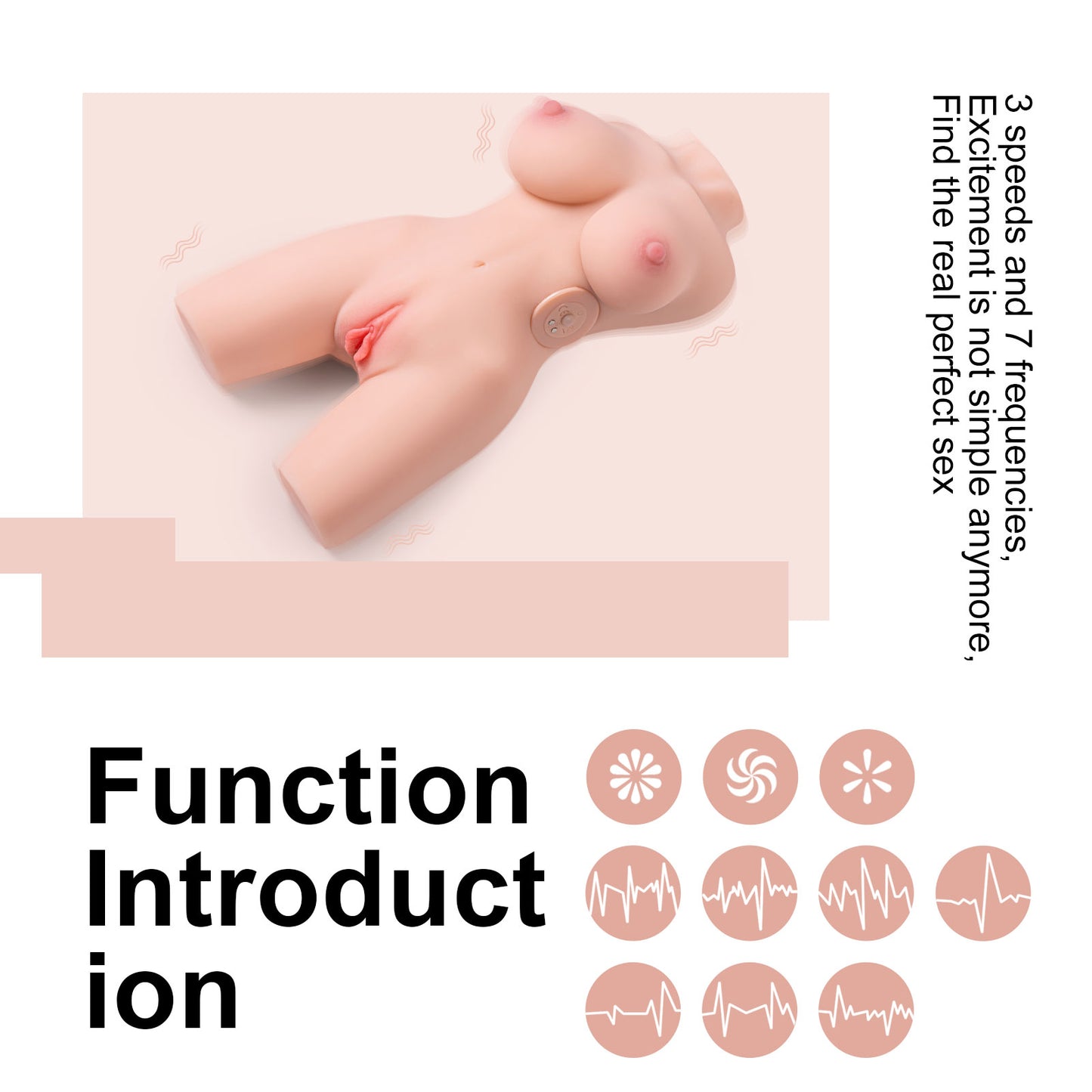 Cossey-Sex Doll Vibrating Doll Male Masturbator with Realistic Boobs Vagina & Anal, 3 in 1 Torso Masturbator Love Doll Pocket Pussy Ass Adult Sex Toy for Men Masturbation Male Sex Toy, Life Size Soft Butt Breasts& Plump Labia