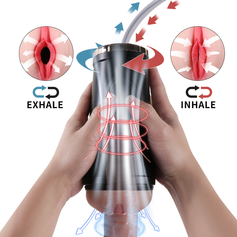 Rock - Rechargetable Male Masturbator Stroker, 5 Sucking & 10 Vibrating Modes