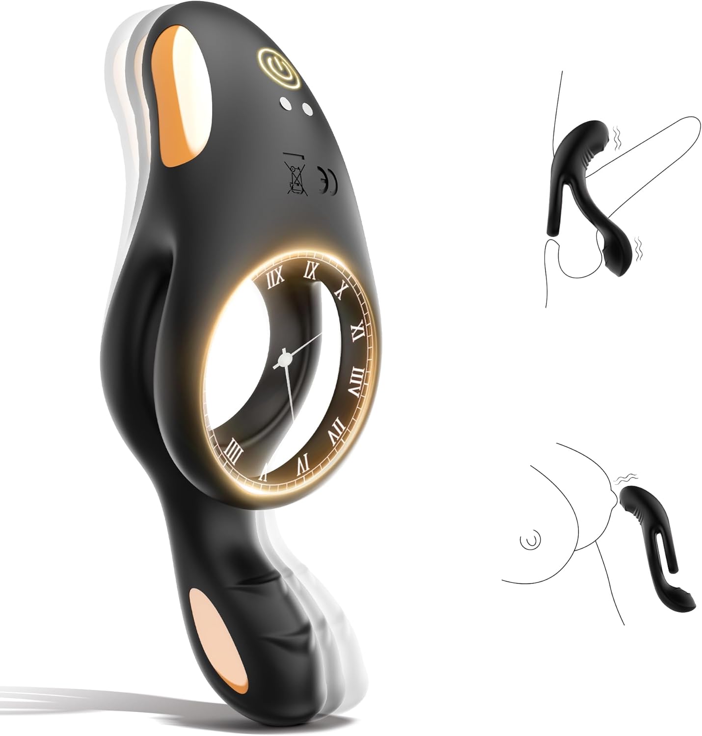 4 in 1 Vibrating Double  Cock Ring with 10 Vibrating Modes