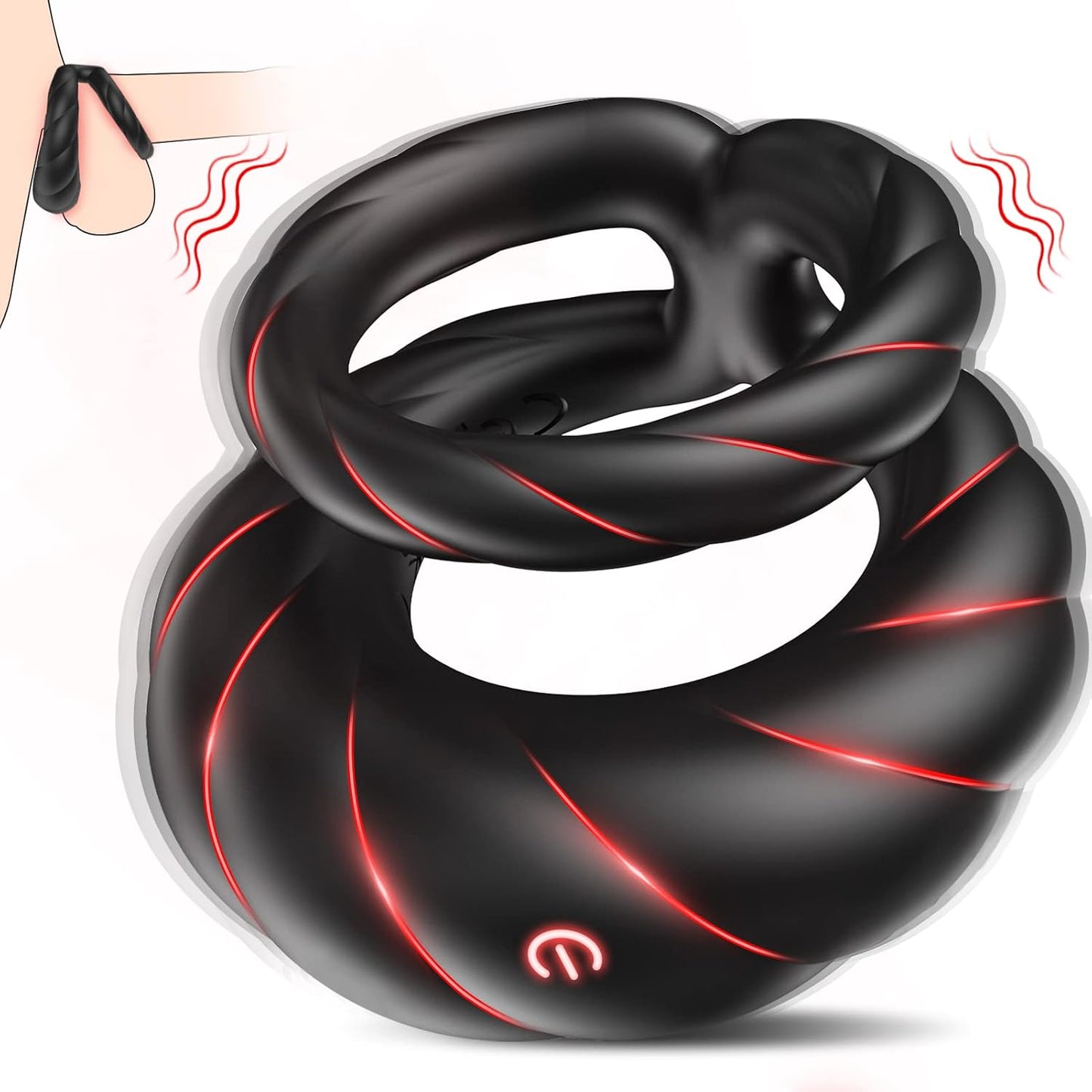 Mighty Grip - 10 Frequency Vibration Dual Limitation Silicone Penis Ring