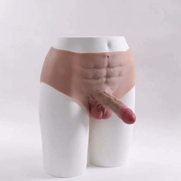BaronA-Realistic Strap On Dildo,  2 in 1 with Asshole Opening & Insertable 6.5IN Solid Dick(flesh)