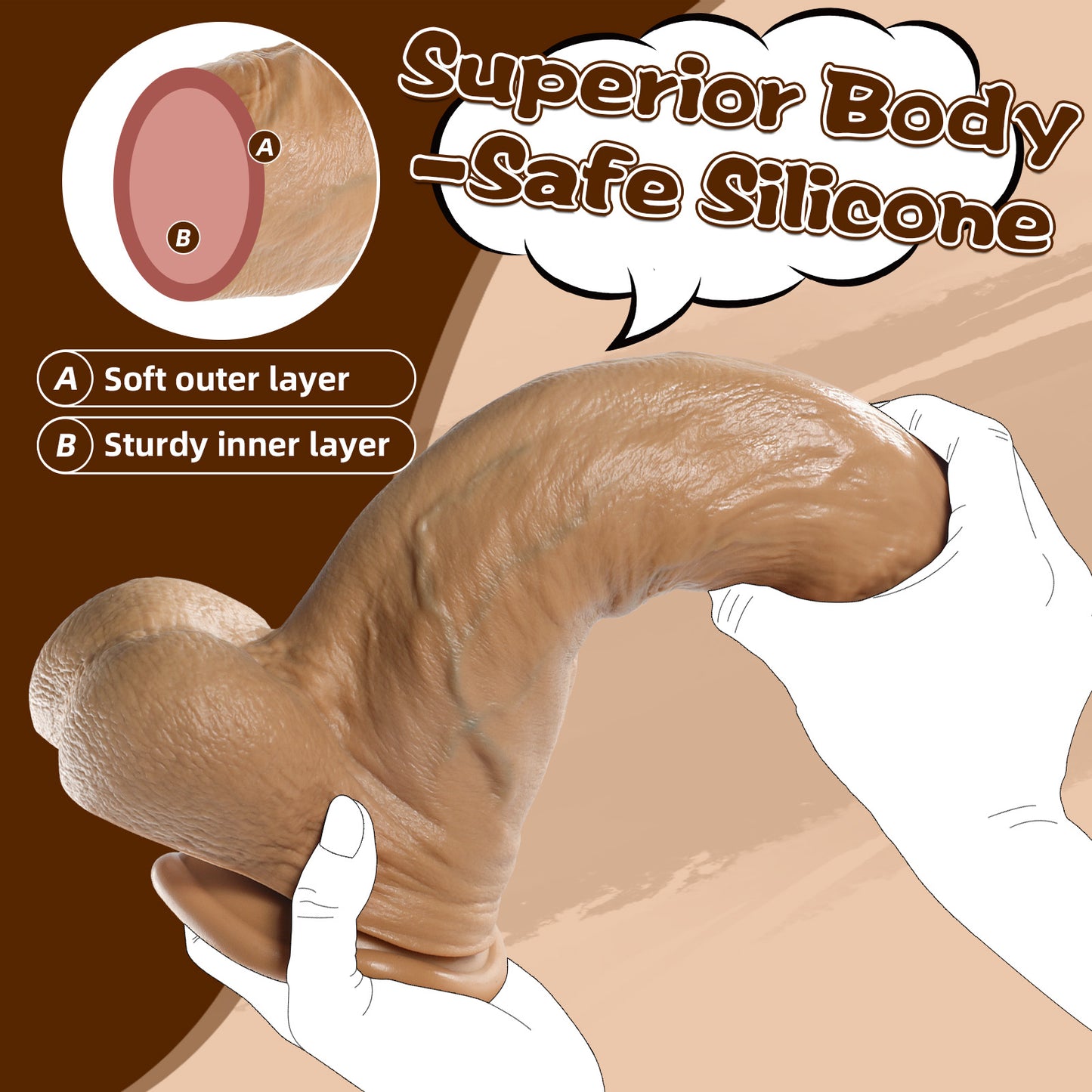 Elvis-Squirtlove Realistic Super Big Dildo Sex Toys, Thick Huge Dildos with Strong Suction Cup, Skin-Like Giant Silicone Dildo for Anal Clit G-Spot Stimulation, Hands-Free Play Adult Toys for Women Couples Men