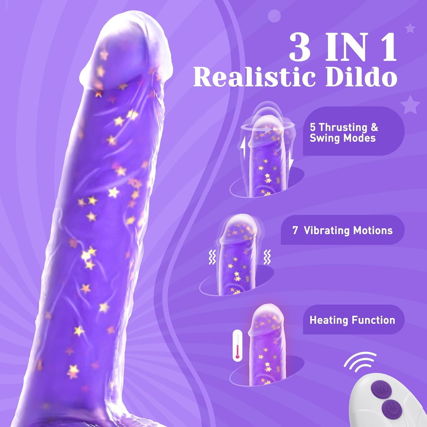 Night Charmer - Heating Suction Cup Dildo