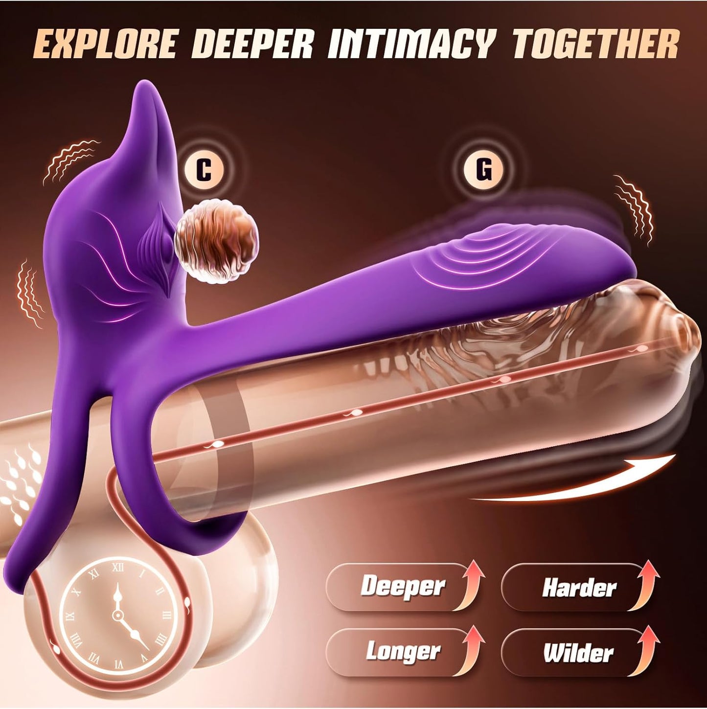 MOOLIGIRL- Fox-Shaped Clitoral Stimulator & 4.6in G Spot Vibrator, 10 Vibrations Mode
