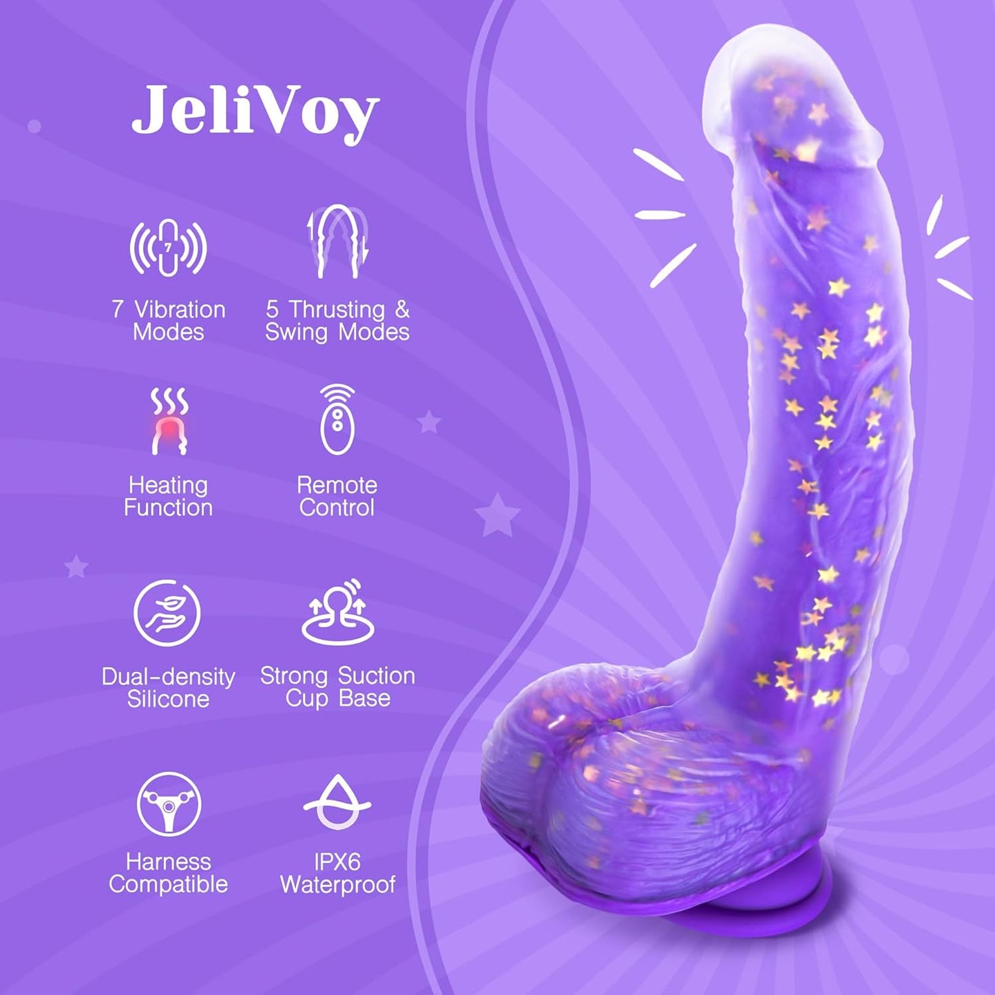 Night Charmer - Heating Suction Cup Dildo