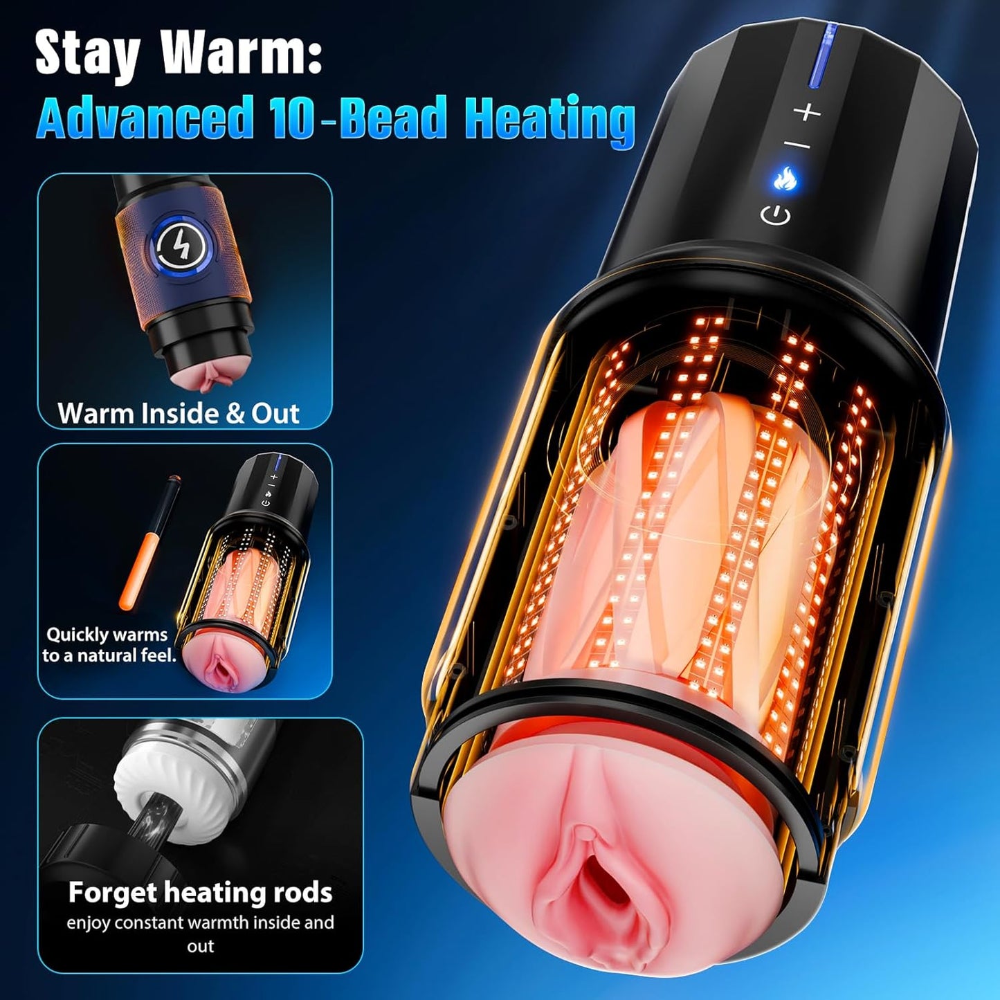5X Smooth Thrusting Automatic Heating Male Stroker with App Control
