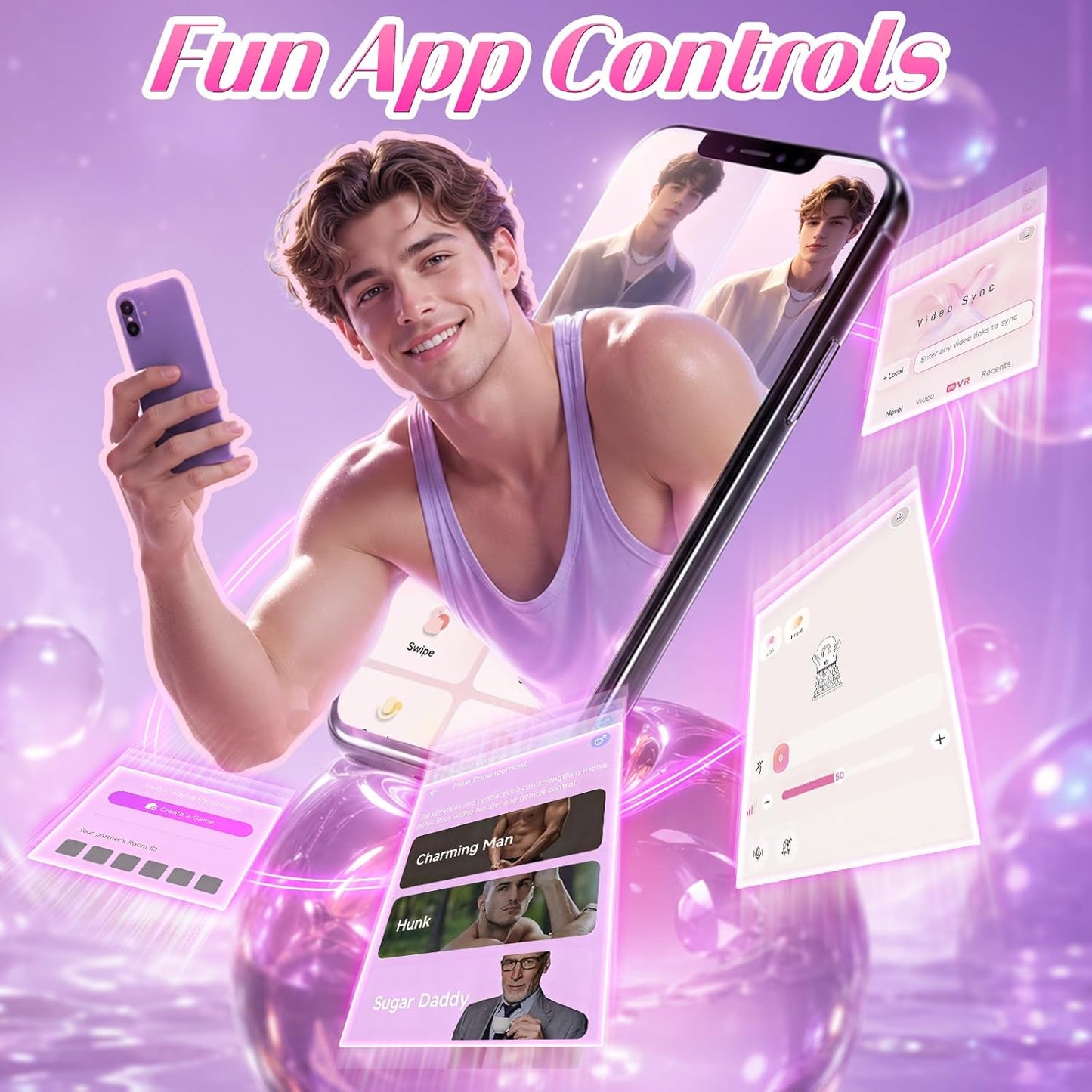 (US ONLY) App-Controlled Nipple Toy Vibrators - 1 Pair BDSM Nipple Clamps with 10 Vibration Modes & Manual Sucking Stimulator, Silicone Detachable Sensory Toys