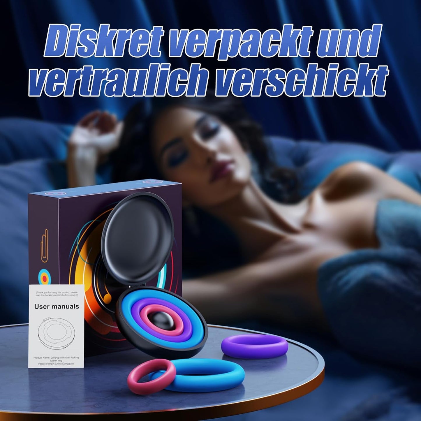 Candy Colours 3 Different Sizes Reusable Silicone Penis Ring