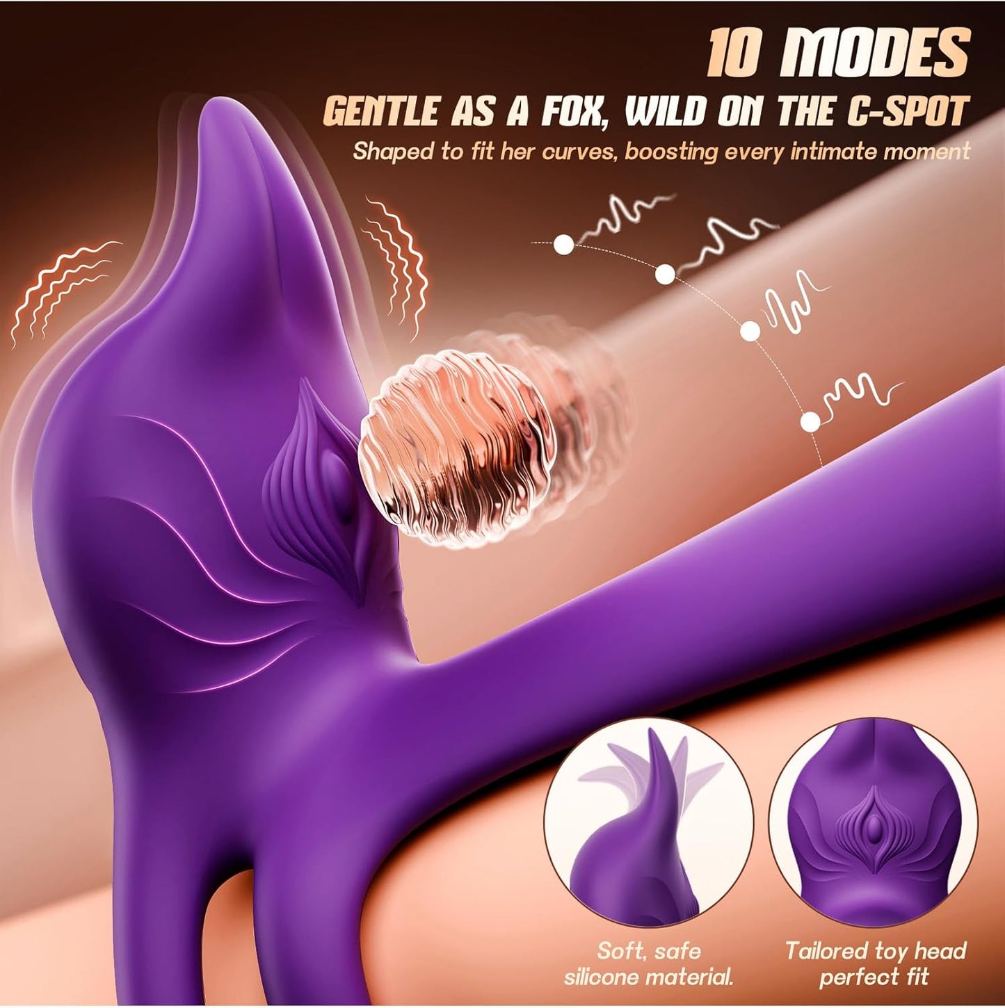 MOOLIGIRL- Fox-Shaped Clitoral Stimulator & 4.6in G Spot Vibrator, 10 Vibrations Mode