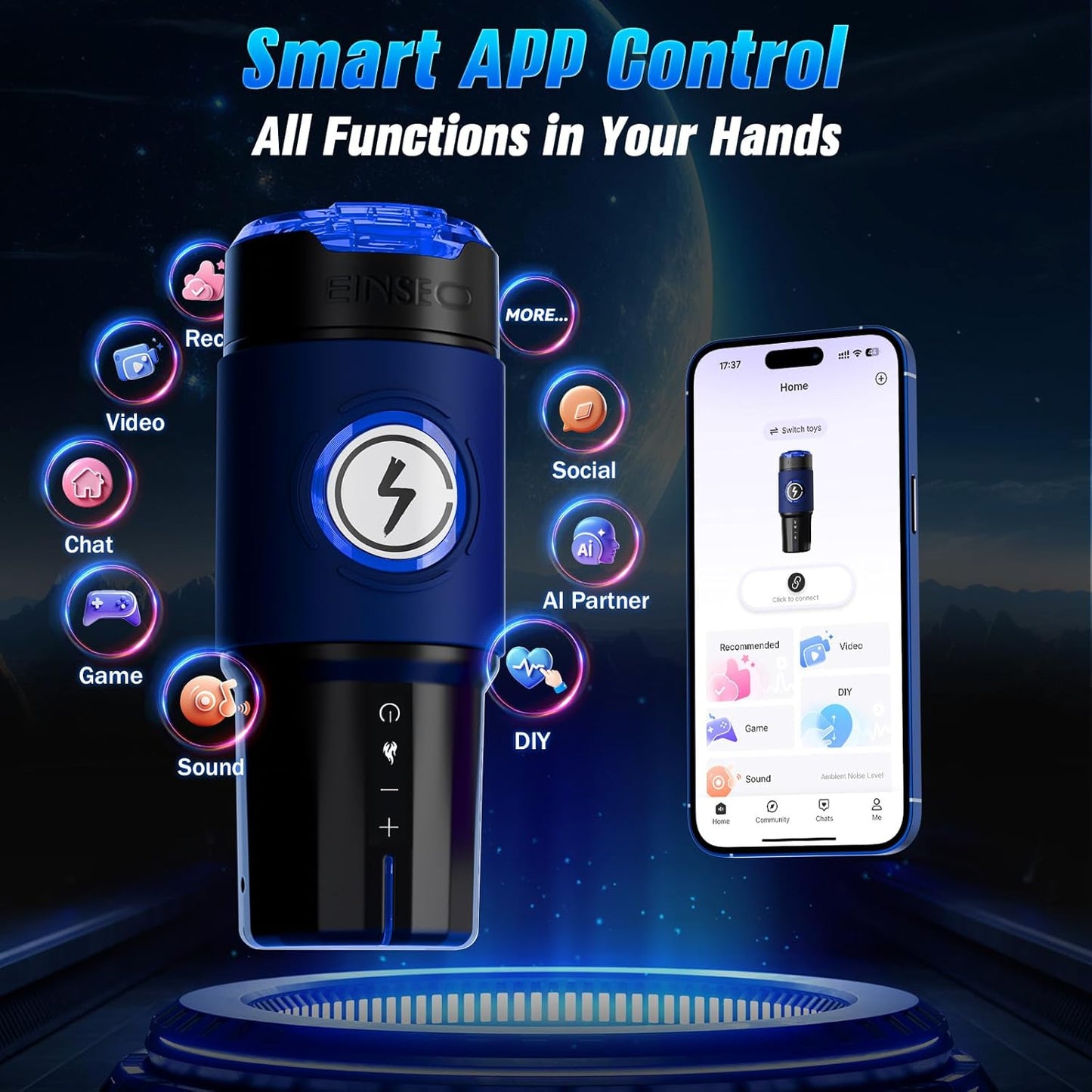5X Smooth Thrusting Automatic Heating Male Stroker with App Control