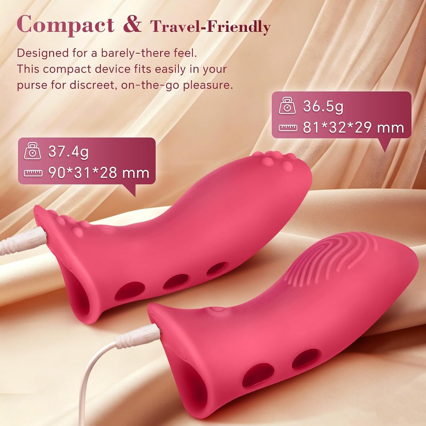 Dual Finger Vibrator Set | 10  Vibration Modes for G-Spot, Clitoral, Anal and Nipple Stimulation