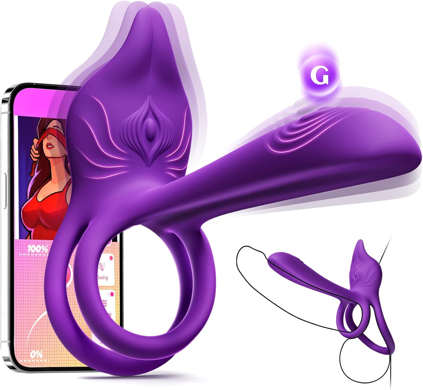 MOOLIGIRL- Fox-Shaped Clitoral Stimulator & 4.6in G Spot Vibrator, 10 Vibrations Mode
