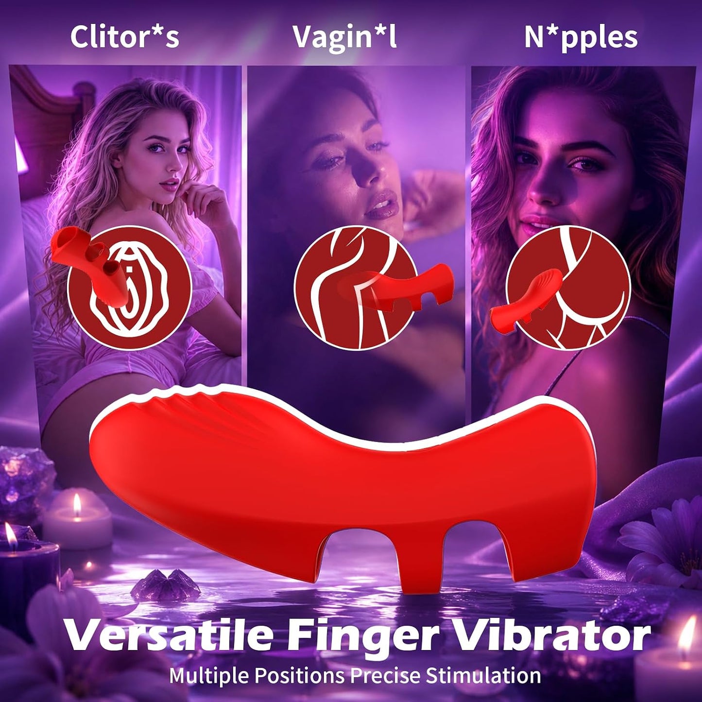 Finger Vibrator APP Remote Control Adult Toy for Women, 10 Vibrations & Heating, Clit Nipple G Spot Vibrators Couples Sex Toy