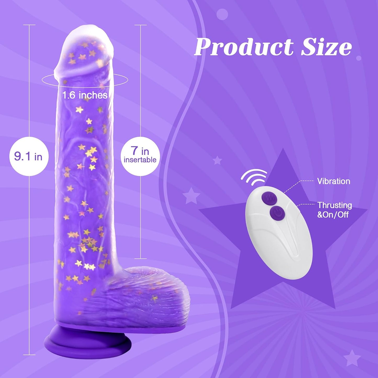Night Charmer - Heating Suction Cup Dildo
