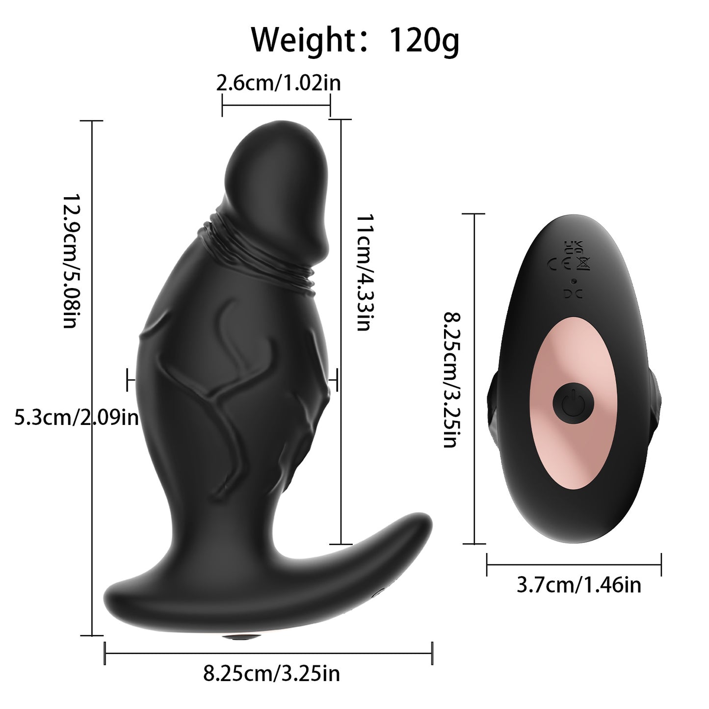 Levis - APP & Remote Control 360° Rotating Vibrating Butt Plug Anal Dildo for Men Women